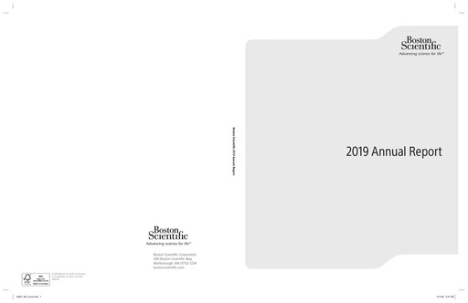 Thumbnail Boston Scientific Annual Report 2019