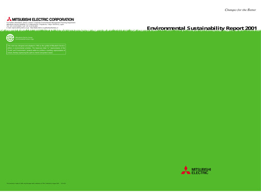 Thumbnail Mitsubishi Electric Sustainability Report 2001