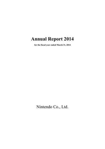 Thumbnail Nintendo
 Annual Report 2014