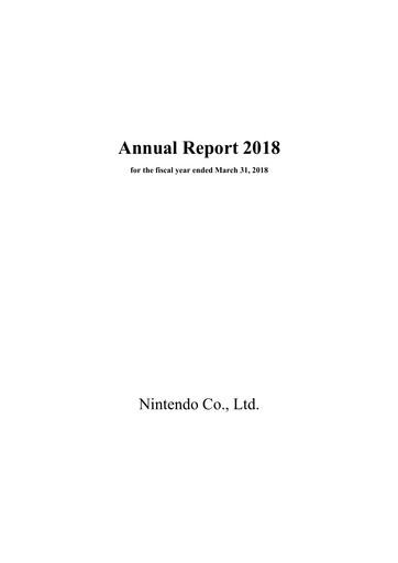 Thumbnail Nintendo
 Annual Report 2018