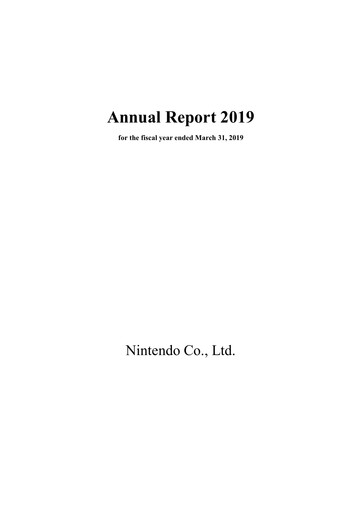 Thumbnail Nintendo
 Annual Report 2019