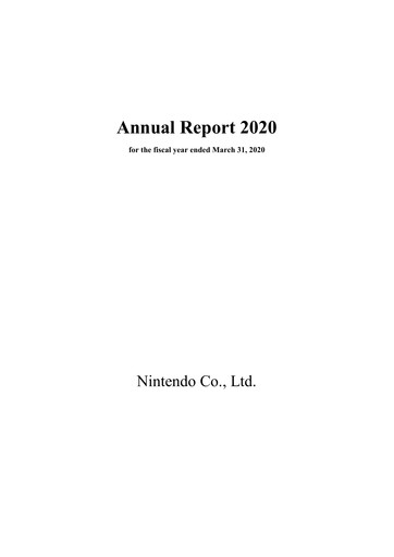 Thumbnail Nintendo
 Annual Report 2020