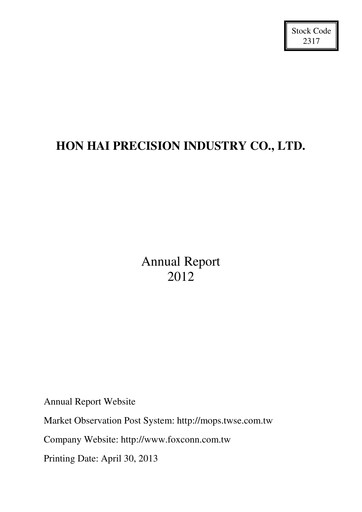 Thumbnail Foxconn (Hon Hai Precision Industry) Annual Report 2012