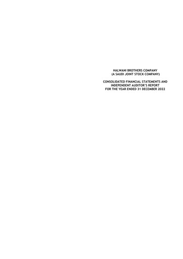 Thumbnail Halwani Bros Financial Statement 2022