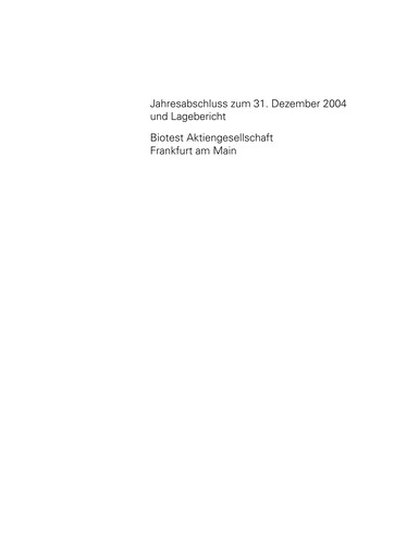 Thumbnail Biotest
 Financial Statement 2004
