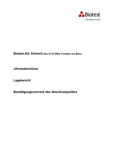 Thumbnail Biotest
 Financial Statement 2006