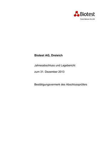 Thumbnail Biotest
 Financial Statement 2013