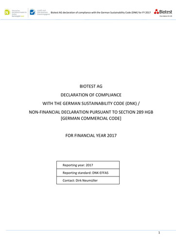 Thumbnail Biotest
 Sustainability Report 2017