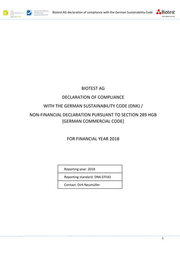 Thumbnail Biotest
 Sustainability Report 2018