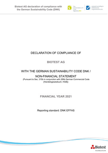 Thumbnail Biotest
 Sustainability Report 2021