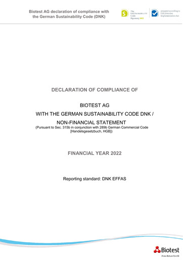 Thumbnail Biotest
 Sustainability Report 2022