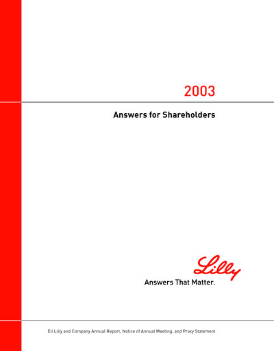 Thumbnail Eli Lilly Annual Report 2003