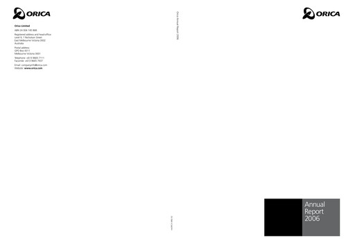 Thumbnail Orica Annual Report 2006