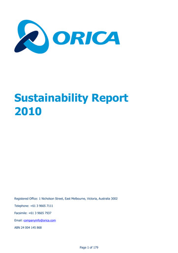 Thumbnail Orica Sustainability Report 2010
