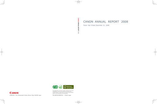 Thumbnail Canon Annual Report 2008