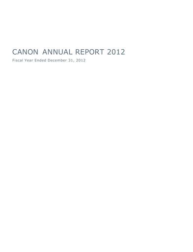 Thumbnail Canon Annual Report 2012