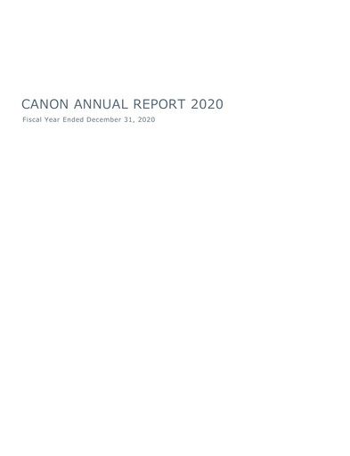 Thumbnail Canon Annual Report 2020