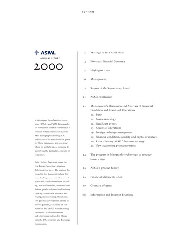 Thumbnail ASML Annual Report 2000