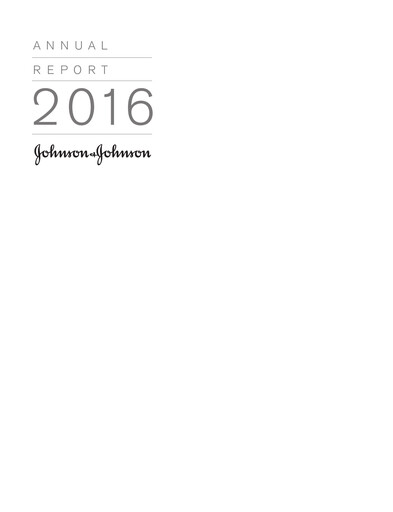 Thumbnail Johnson & Johnson Rapport annuel 2016