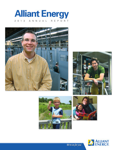 Thumbnail Alliant Energy Annual Report 2013