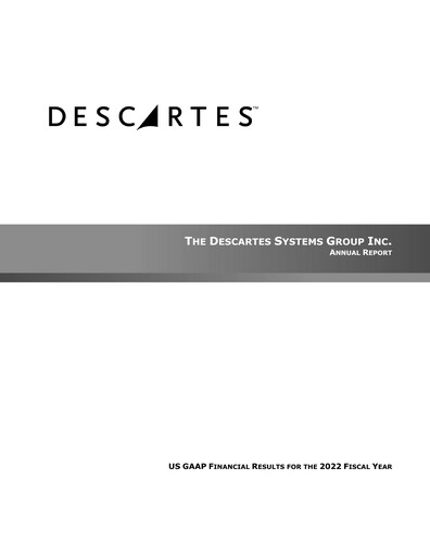Thumbnail Descartes Systems

 Annual Report 2022